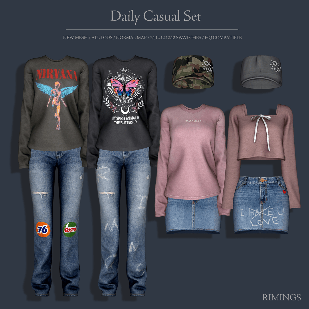 Скриншот мода Сет одежды Daily Casual Set